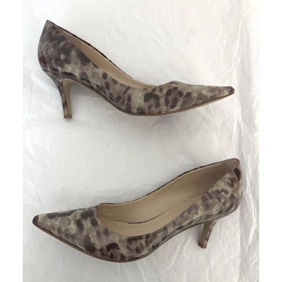 Nine West Leopard Print Patent Kitten Heels Women’s Size 7.5 Y2K Statement Pumps - Picture 5 of 14